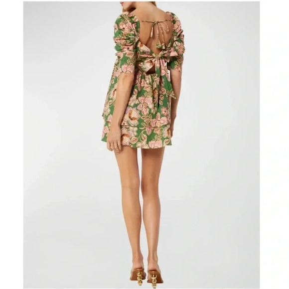 MISA Kate Tie-Back Floral Empire Mini Dress Size XS NWT - Picture 5 of 11